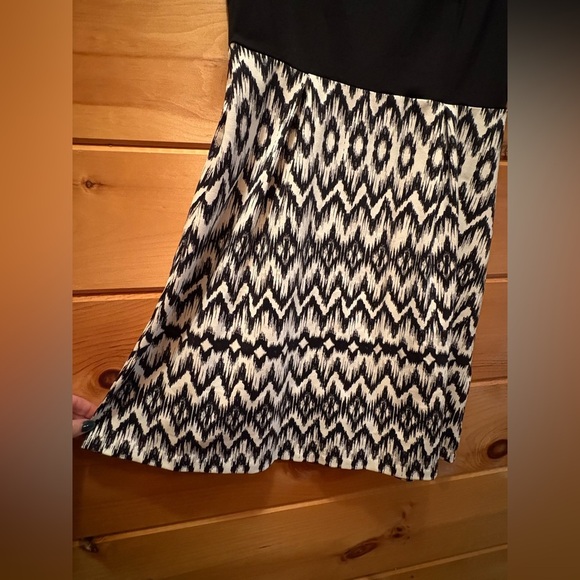 NWT Cynthia Rowley Cocktail Dress Fit and Flare Sleeveless Black & White Medium - Picture 3 of 9